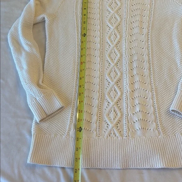 L.L. Bean Signature Knit Sweater - Cream, sz M - Picture 8 of 10